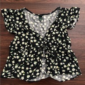 Tie Front Floral Top
